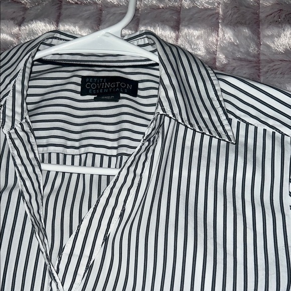 Covington Women’s Striped Blouse Black and White Classic Design Size MP - Picture 4 of 14